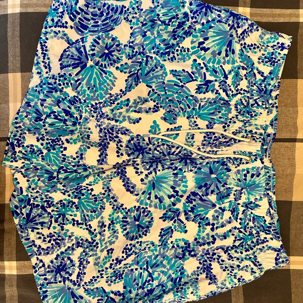 Lilly Pulitzer Blue and Green Swim Trunks
